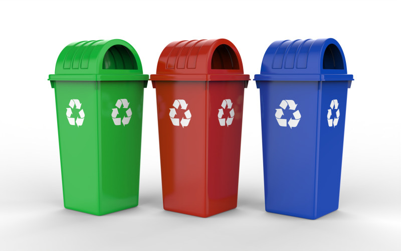 Plastic Trash Can 3Dモデル .c4d .max .obj .3ds .fbx .stl .blend 