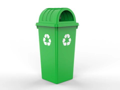 Plastic Trash Can 3D Model