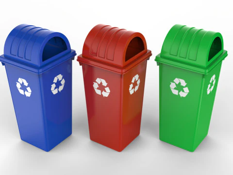 Plastic Trash Can 3D Model