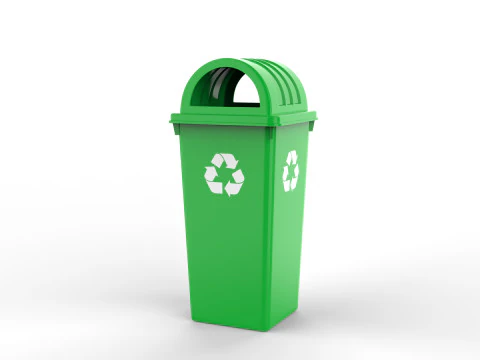 Plastic Trash Can 3D Model