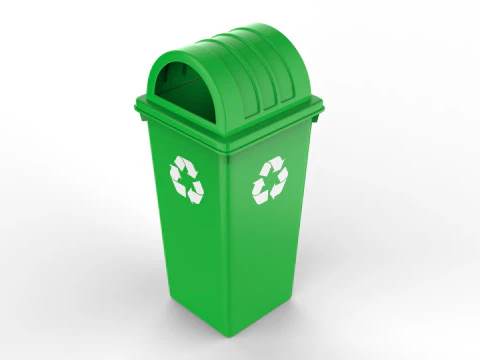 Plastic Trash Can 3D Model