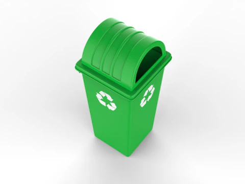 Plastic Trash Can 3D Model