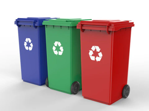 플라스틱 쓰레기통 3D 모델