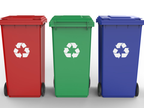 Plastic Trash Can 3D Model