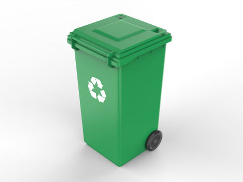 Plastic Trash Can 3D Model
