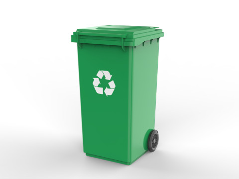 Plastic Trash Can 3D Model