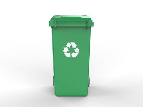 Plastic Trash Can 3D Model