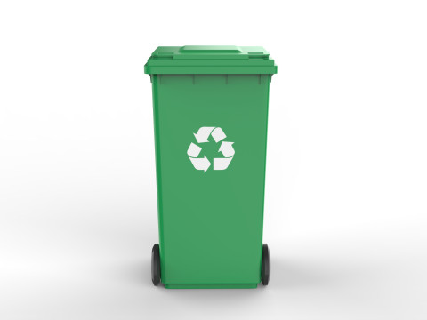 Plastic Trash Can 3D Model