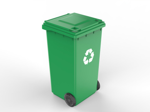 Plastic Trash Can 3D Model