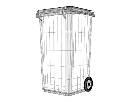 Plastic Trash Can 3D Model