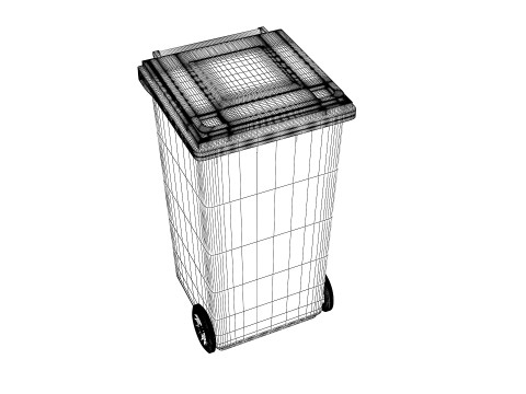 Plastic Trash Can 3D Model
