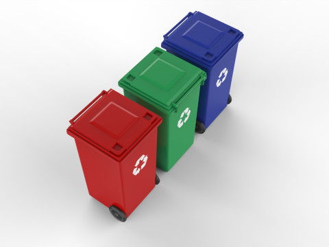 Plastic Trash Can 3D Model