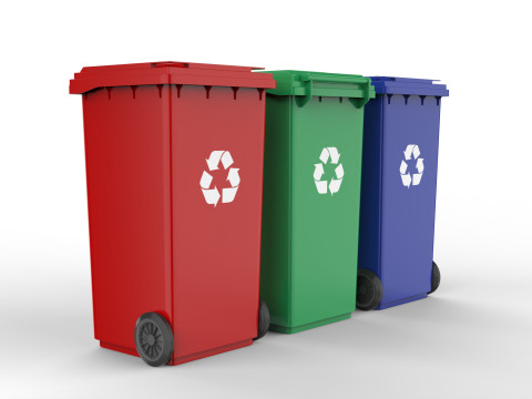 Plastic Trash Can 3D Model