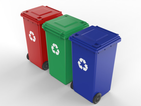 Plastic Trash Can 3D Model