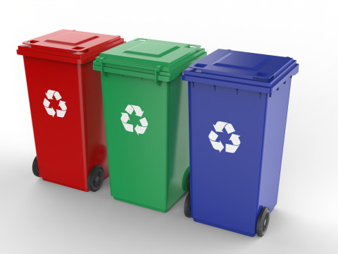 Plastic Trash Can 3D Model