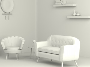Beige Sofa 3D-Modell