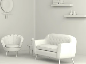 Beige Sofa 3D Model