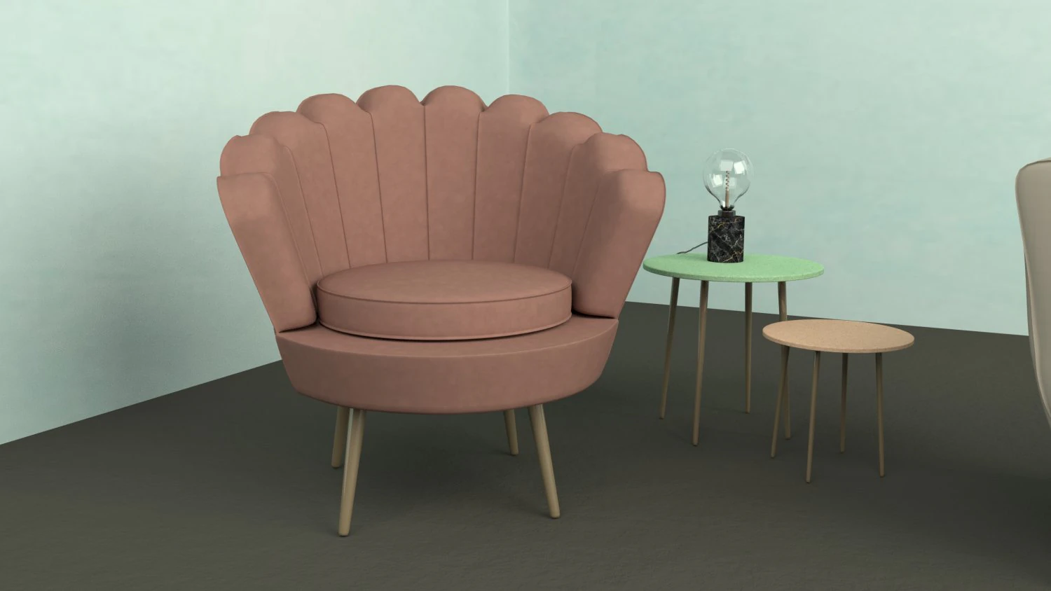 Pink Armchair 3D Model .c4d .max .obj .3ds .fbx .stl .blend