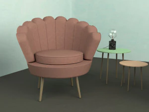 Pink Armchair 3D Model