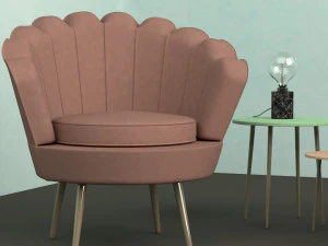 Pink Armchair 3D Model