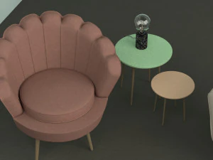 Pink Armchair 3D Model