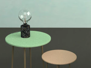 Table Lamp and Two Side Tables 3D Model
