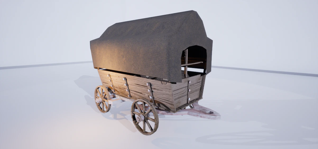 Fantasy Style Wagon 3D Model .c4d .max .obj .3ds .fbx .stl .blend 