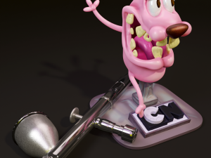 Cartoon dog courage cowardly dog 3D प्रिंट मॉडल