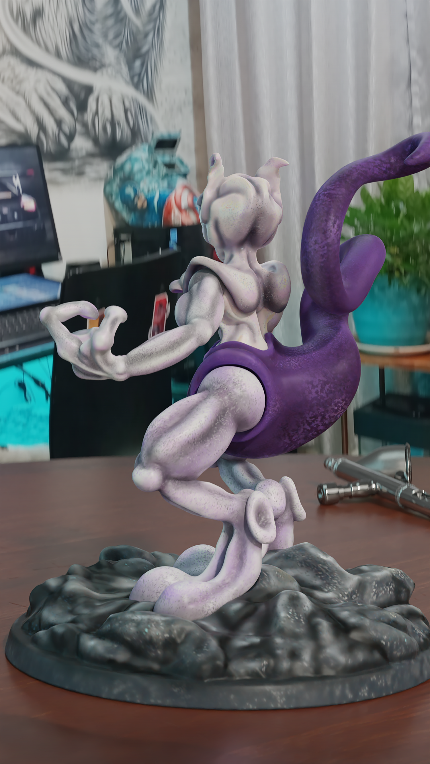 STL file POKEMON - HALLOWEEN MEWTWO 🐉・Model to download and 3D