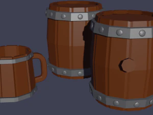 Up barrel barrel with a plug 3D Model