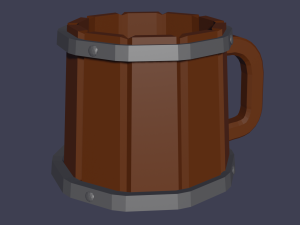 Up barrel barrel with a plug 3D मॉडल