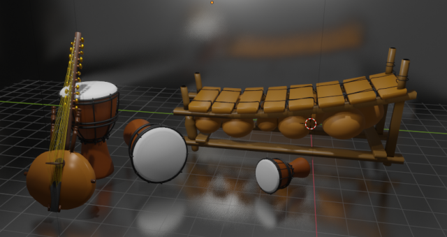 African instruments 3D मॉडल .c4d .max .obj .3ds .fbx .stl .blend 