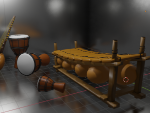 African instruments 3D मॉडल