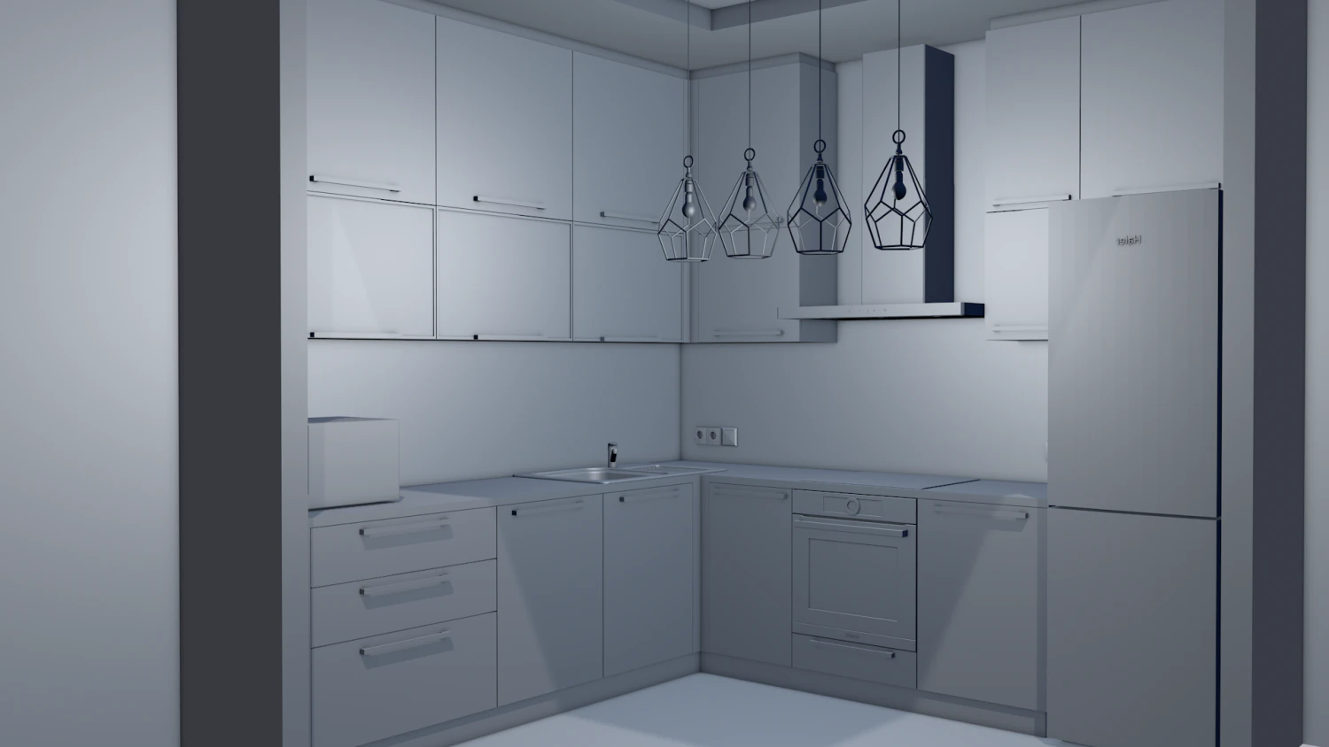 Kitchen 3D Model .c4d .max .obj .3ds .fbx .stl .blend