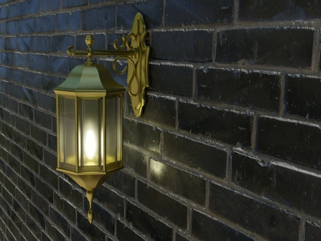 Street Wall Lamp Model 3D .c4d .max .obj .3ds .fbx .stl .blend 