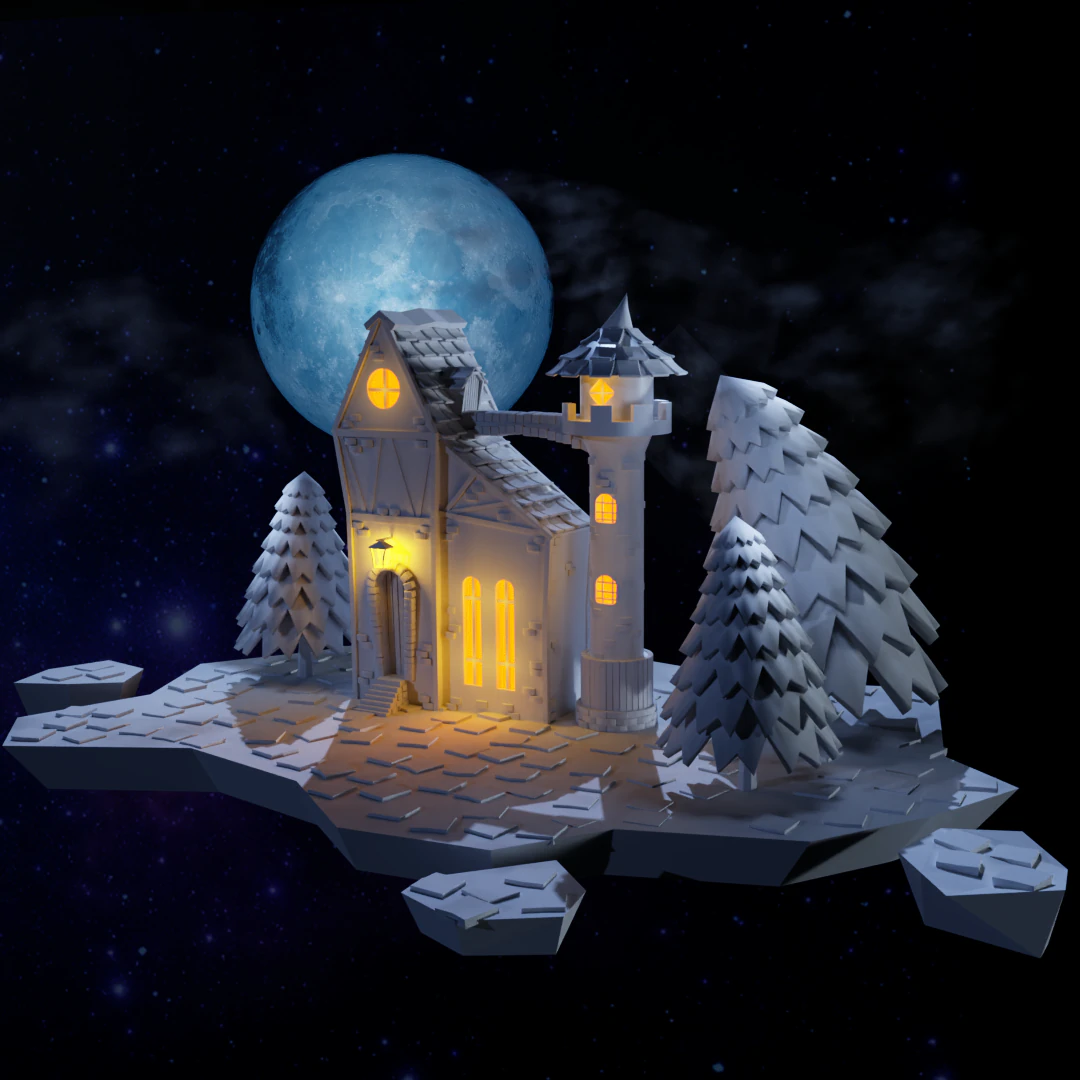 Castle 3D Model .c4d .max .obj .3ds .fbx .stl .blend 