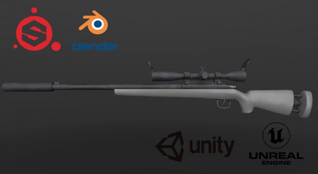 Sniper M24 Modello 3D .c4d .max .obj .3ds .fbx .stl .blend 