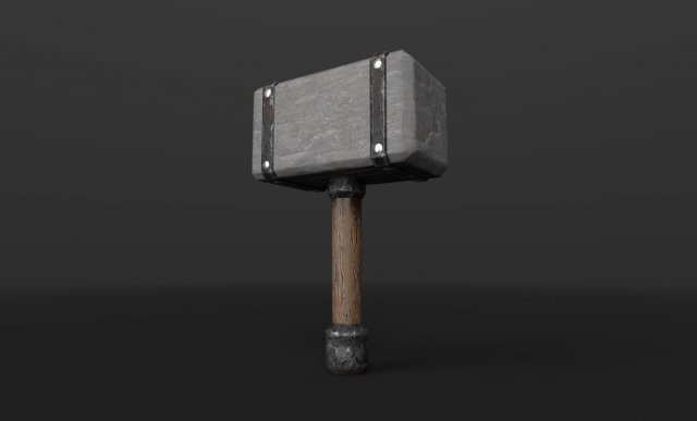 Hammer molot 3D Модель .c4d .max .obj .3ds .fbx .stl .blend 