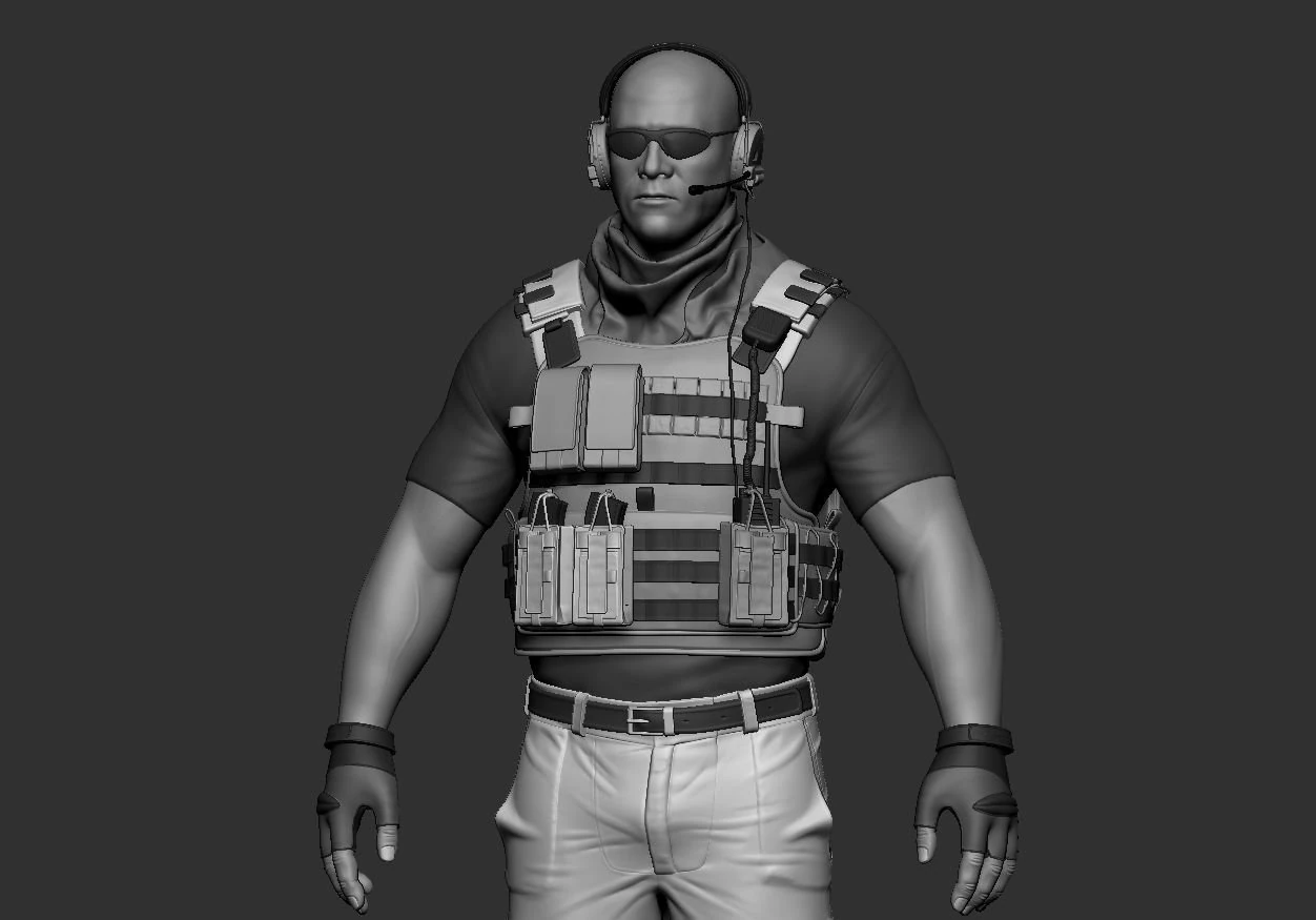 Солдат 3D Модель .c4d .max .obj .3ds .fbx .stl .blend 