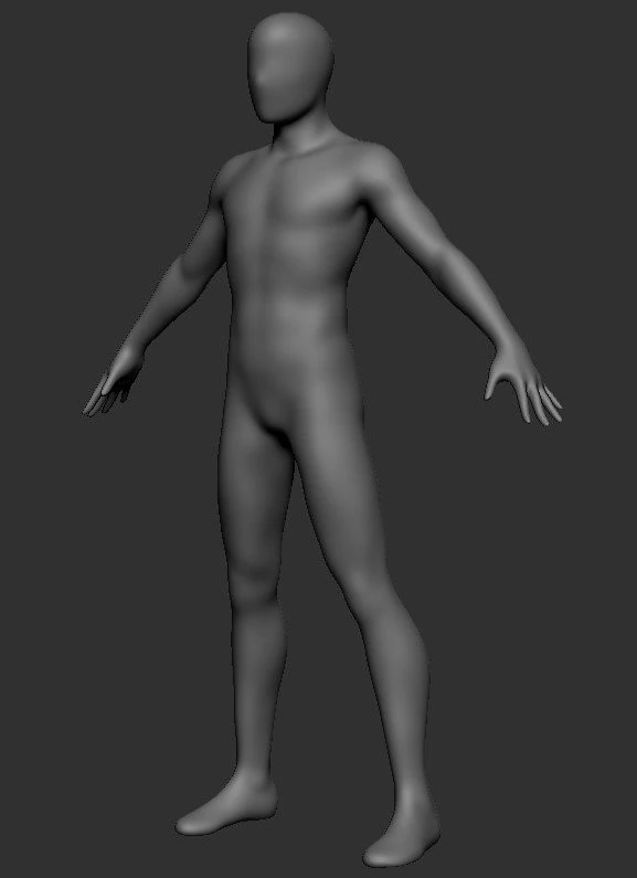 Base mesh male body 3D Model .c4d .max .obj .3ds .fbx .stl .blend 