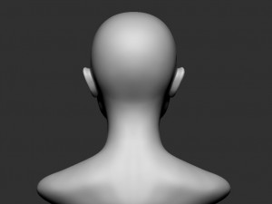 Asian woman head basemesh 3D Model