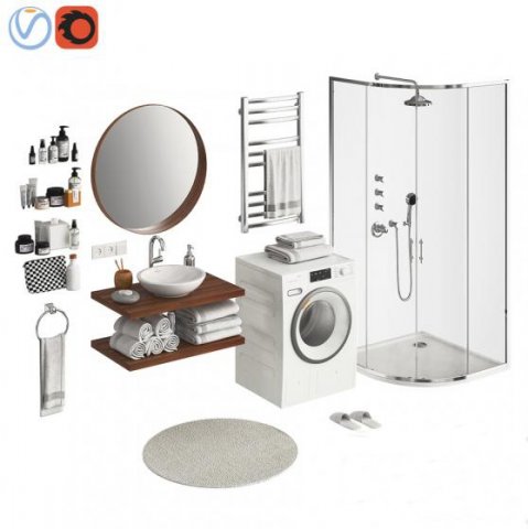 Bathroom Set 2 Part 1 3D मॉडल .c4d .max .obj .3ds .fbx .stl .blend 