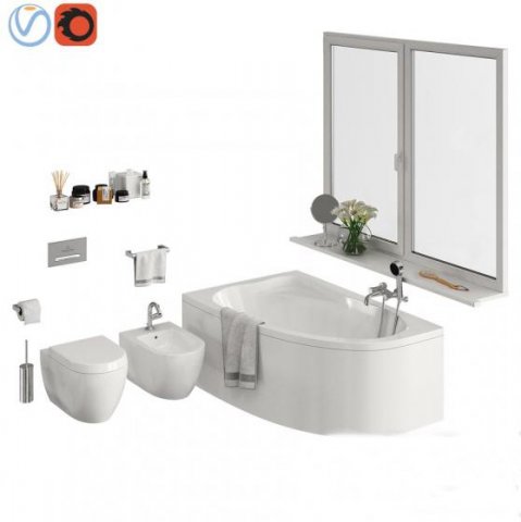 Bathroom Set 2 Part 2 Modelo 3D .c4d .max .obj .3ds .fbx .stl .blend 