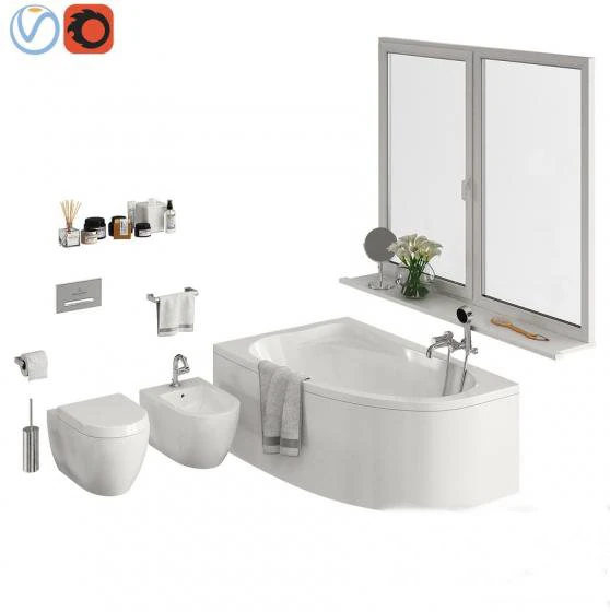 Bathroom Set 2 Part 2 3D Model .c4d .max .obj .3ds .fbx .stl .blend 