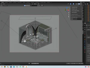 Blender render cycles isometric room 3D Model