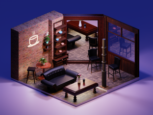 Blender render cycles room Modello 3D