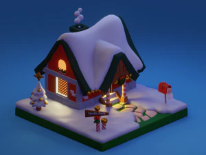 눈 속의 집 3D 모델