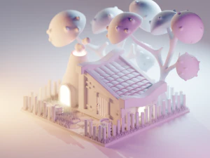 Arte de ilustra&ccedil;&atilde;o dos ciclos de renderiza&ccedil;&atilde;o do Blender Modelo 3D