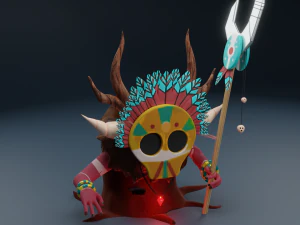 Cham&aacute;n batidora de palo cham&aacute;n render piel de cicloc Modelo 3D