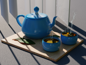 Black tea ceremony blender render cycles 3D Model